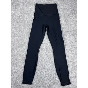 Lululemon Align High Rise Black Leggings Pockets Women's Size 0 V‎ Waist (READ)